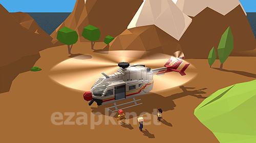 Blocky helicopter city heroes