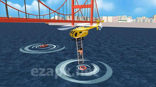 Blocky helicopter city heroes
