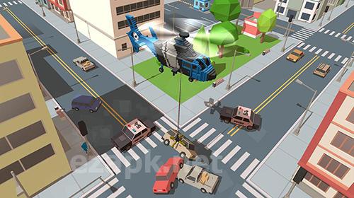 Blocky helicopter city heroes
