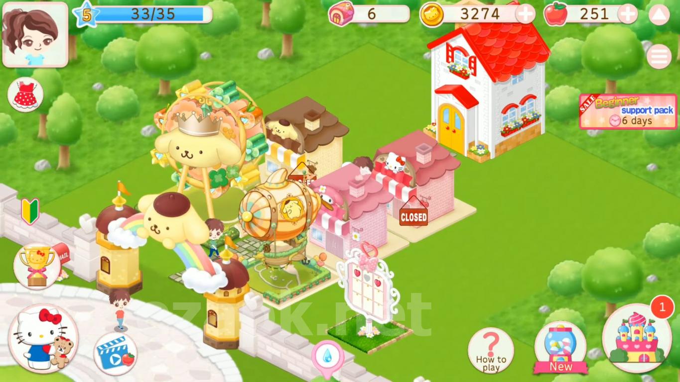 Hello Kitty World 2 Sanrio Kawaii Theme Park Game