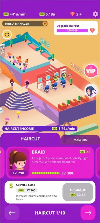 Idle Beauty Salon: Hair and nails parlor simulator