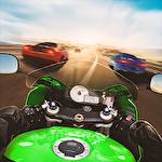Bike rider mobile: Moto race and highway traffic