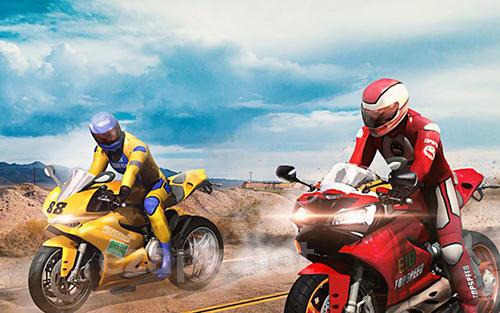 Bike rider mobile: Moto race and highway traffic