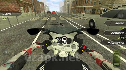 Highway motorbike rider