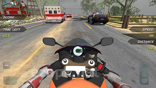 Highway motorbike rider