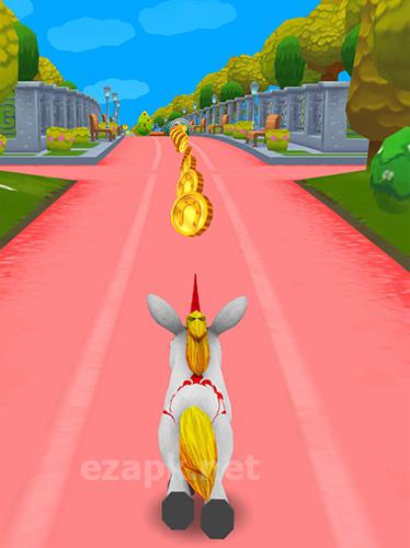 Unicorn runner 3D: Horse run