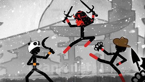 Sticked man fighting