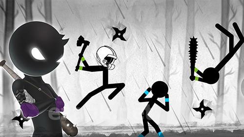 Sticked man fighting