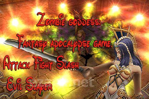 Zombie goddess: Fantasy apocalypse game. Attack Fight Slash Evil Slayer