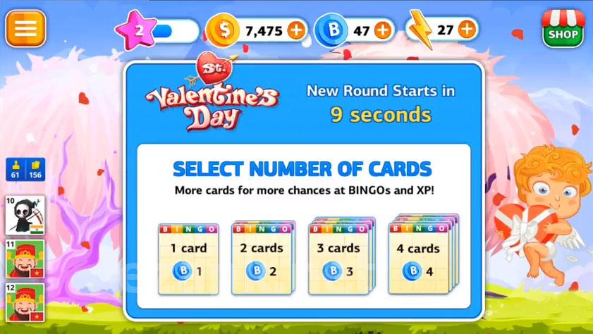 Bingo St. Valentine's Day