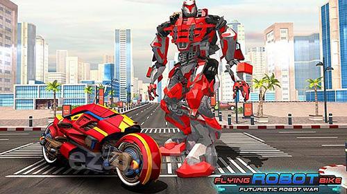 Flying robot bike: Futuristic robot war
