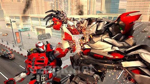 Flying robot bike: Futuristic robot war