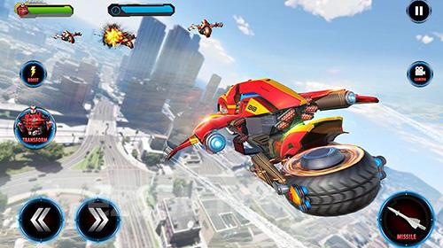 Flying robot bike: Futuristic robot war