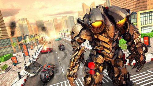 Flying robot bike: Futuristic robot war