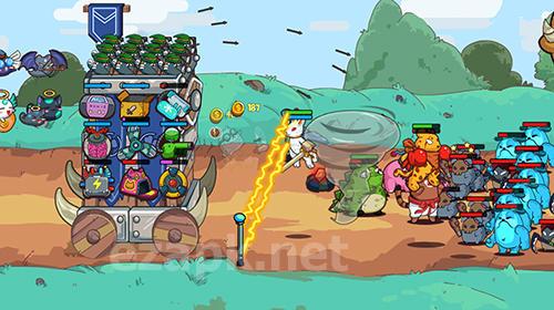 Cat'n'robot: Idle defense. Cute castle TD game