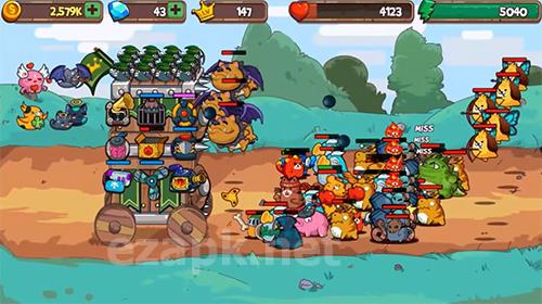 Cat'n'robot: Idle defense. Cute castle TD game