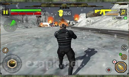 Winter snow war commando. Navy seal sniper: Winter war
