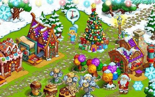 Farm snow: Happy Christmas story with toys and Santa