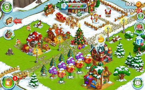 Farm snow: Happy Christmas story with toys and Santa