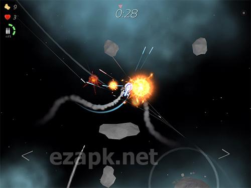 2 minutes in space: Missiles and asteroids survival