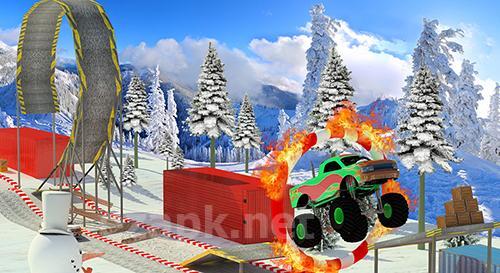 Hill climb bus stunts arena