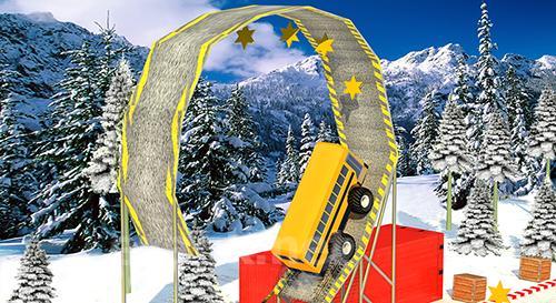 Hill climb bus stunts arena
