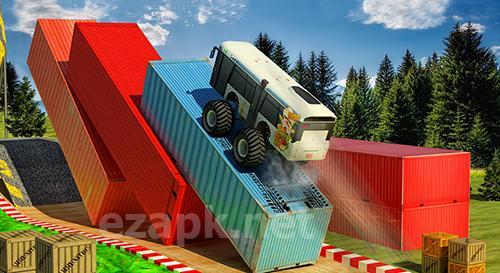 Hill climb bus stunts arena