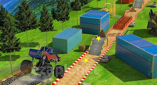 Hill climb bus stunts arena