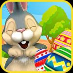 Easter bunny. Rabbit frenzy: Easter eggs storm