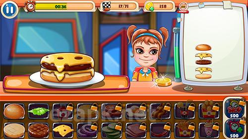 Burger shop kitchen. Madness: The fastest chef in town