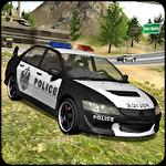 Police car driving offroad