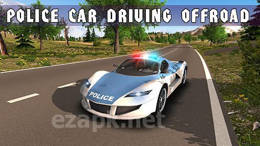 Police car driving offroad
