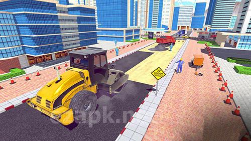 Excavator digging: Road construction simulator 3D