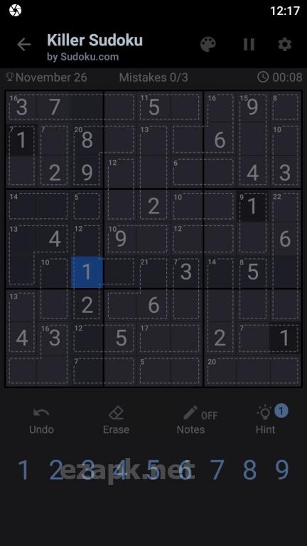 Killer Sudoku by Sudoku.com - Free Number Puzzle