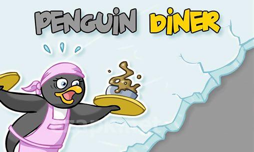 Penguin diner. Ice penguin restaurant