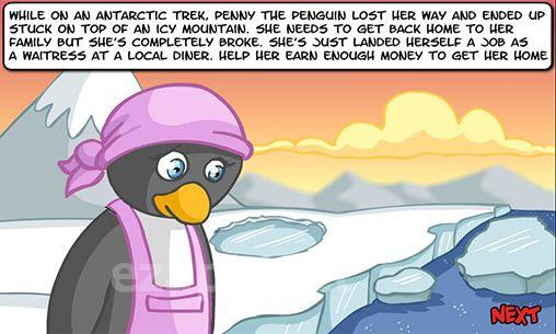 Penguin diner. Ice penguin restaurant