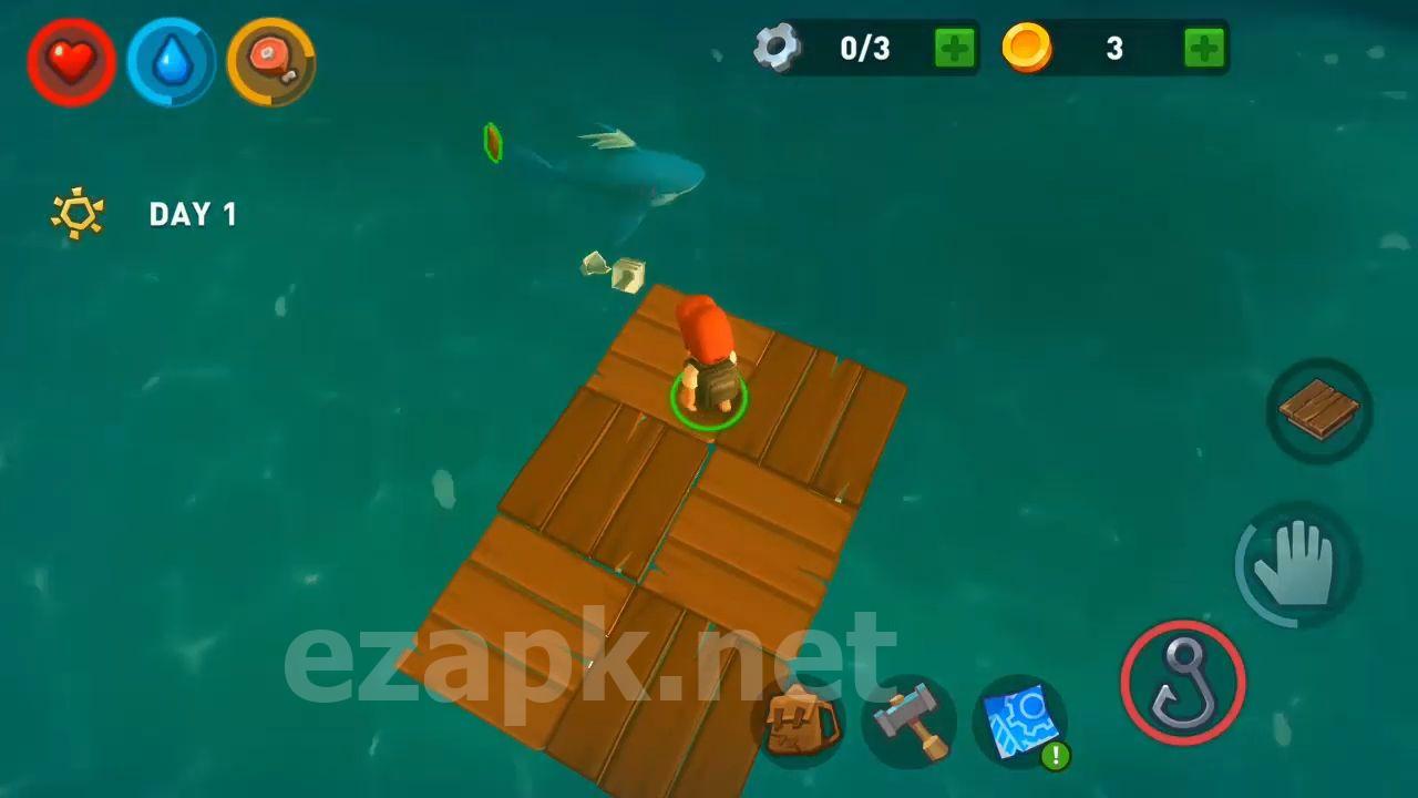 Epic Raft: Fighting Zombie Shark Survival
