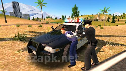 Crime city police car driver