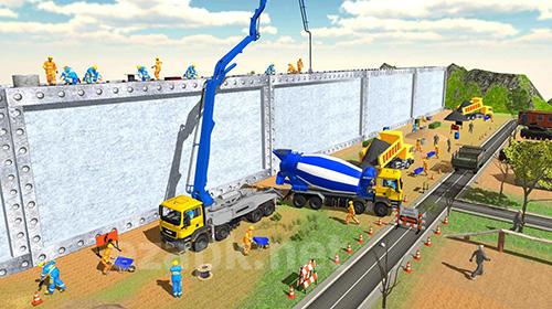 Border security wall construction