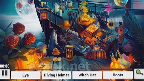 Hidden objects. Halloween games: Haunted holiday