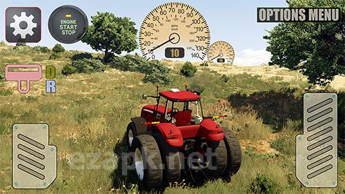 Realistic farm tractor driving simulator