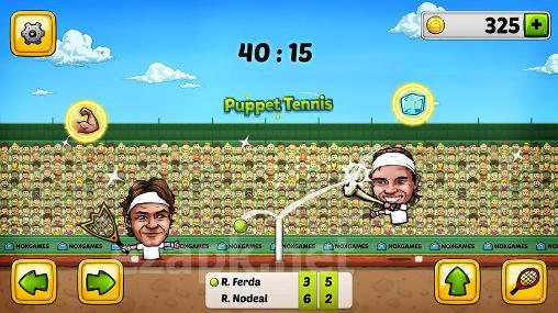 Puppet tennis: Forehand topspin
