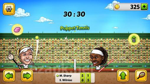 Puppet tennis: Forehand topspin