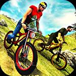 Uphill offroad bicycle rider
