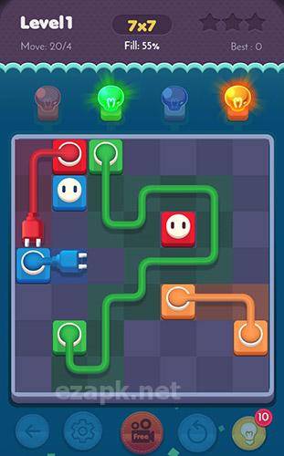 Connect puzzle: Spots connection. Brain puzzle