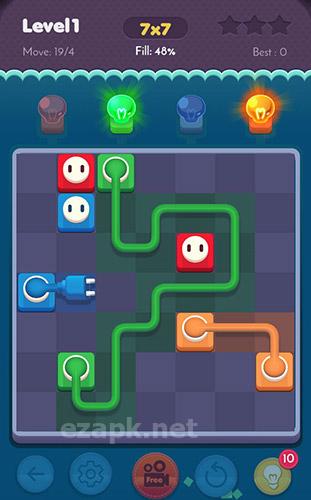 Connect puzzle: Spots connection. Brain puzzle