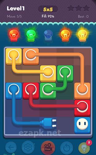 Connect puzzle: Spots connection. Brain puzzle